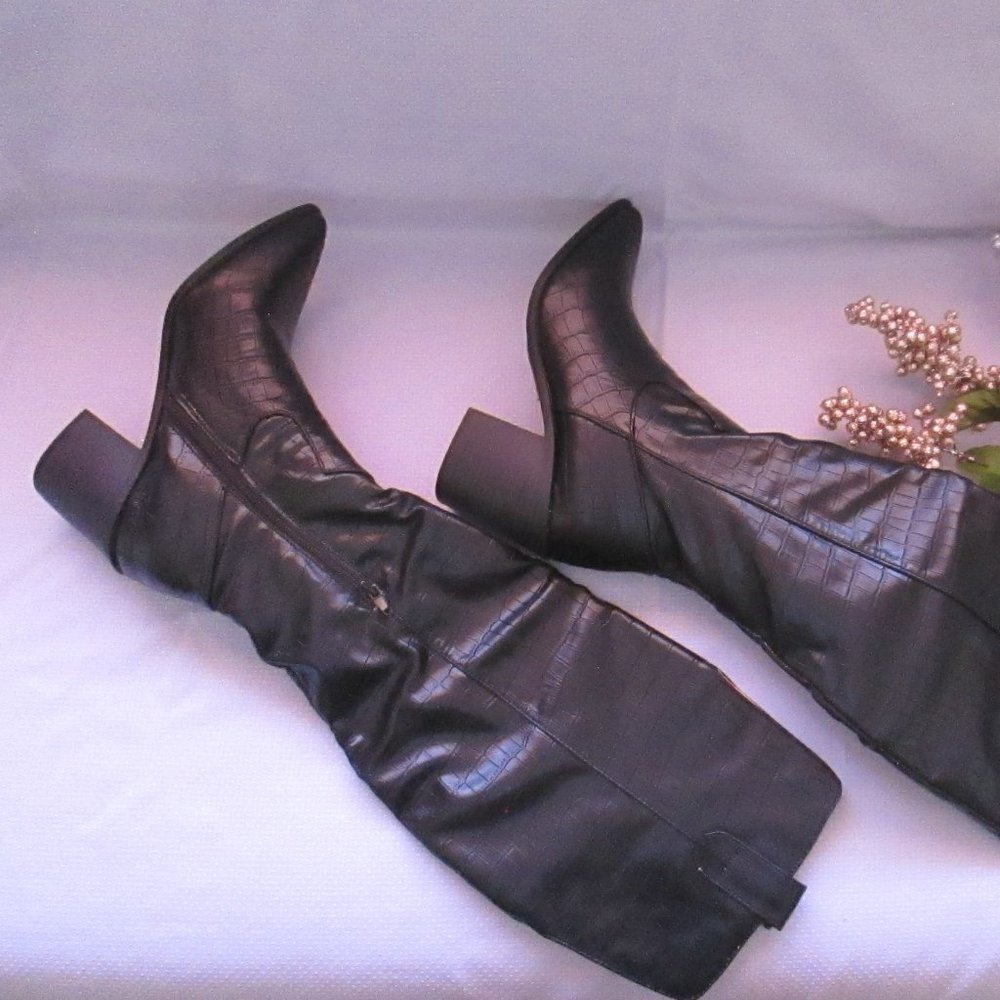 ๐ JOURNEE COLLECTION THERESE BLACK BOOTS SZ 7 NEW ๐ - Picture 2 of 16